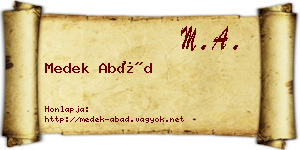 Medek Abád névjegykártya